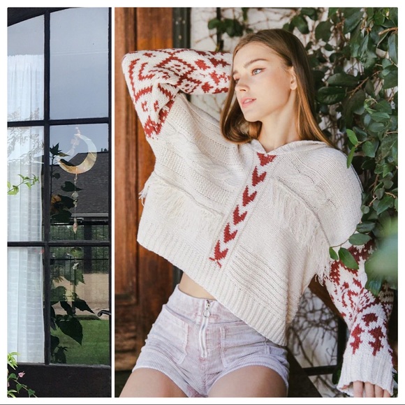 POL Urban Bohemi Weave & Fringe Hoodie - Picture 9 of 11